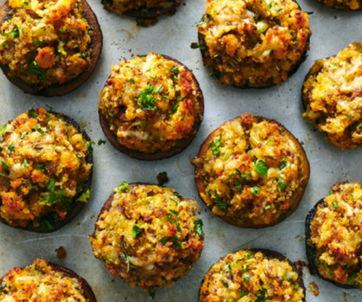 Read more about the article Stuffed Mushrooms with Cornbread Stuffing